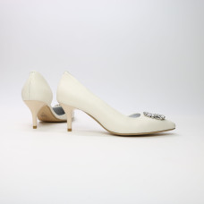 Туфлі-човники з світло-бежевої шкіри Арт. 657-2/36-57583