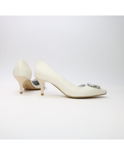 Туфлі-човники з світло-бежевої шкіри Арт. 657-2/36-57583