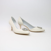 Туфлі-човники з світло-бежевої шкіри Арт. 657-2/36-57583