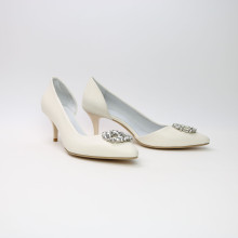 Туфлі-човники з світло-бежевої шкіри Арт. 657-2/36-57583