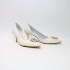 Туфлі-човники з світло-бежевої шкіри Арт. 657-2/36-57583