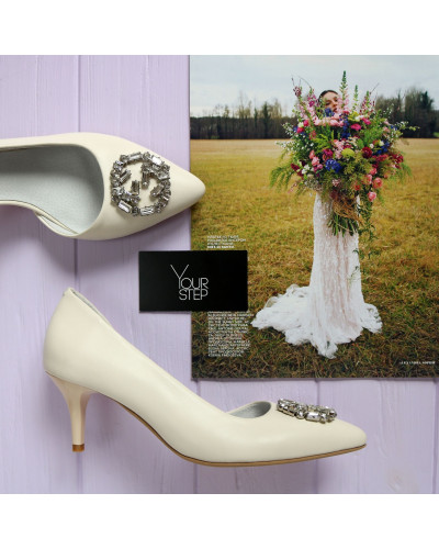 Туфлі-човники з світло-бежевої шкіри Арт. 657-2/36-57583