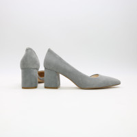 Туфлі-човники зі світло-сірої замші Арт. 657-2/47Ок