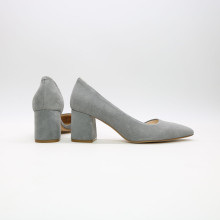 Туфлі-човники зі світло-сірої замші Арт. 657-2/47Ок