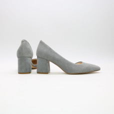 Туфлі-човники зі світло-сірої замші Арт. 657-2/47Ок