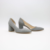 Туфлі-човники зі світло-сірої замші Арт. 657-2/47Ок