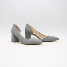 Туфлі-човники зі світло-сірої замші Арт. 657-2/47Ок