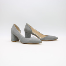 Туфлі-човники зі світло-сірої замші Арт. 657-2/47Ок