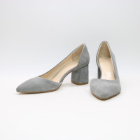 Туфлі-човники зі світло-сірої замші Арт. 657-2/47Ок