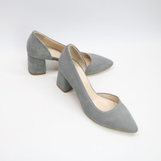 Туфлі-човники зі світло-сірої замші Арт. 657-2/47Ок