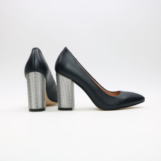 Туфлі-човники з темно-синьої шкіри Арт. 35-1/42 Serebro