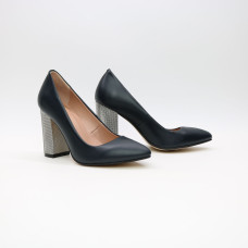 Туфлі-човники з темно-синьої шкіри Арт. 35-1/42 Serebro