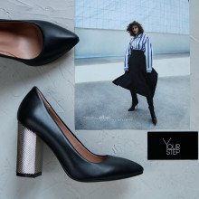 Туфлі-човники з темно-синьої шкіри Арт. 35-1/42 Serebro