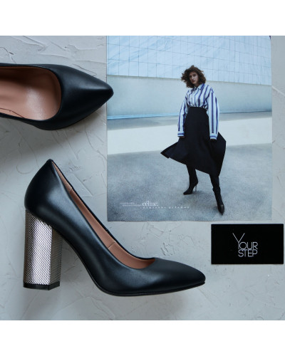 Туфлі-човники з темно-синьої шкіри Арт. 35-1/42 Serebro