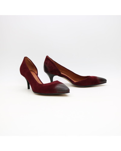 Туфлі-човники з замші кольору бордо Арт. 657-2/36