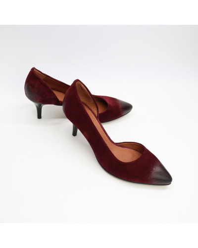 Туфлі-човники з замші кольору бордо Арт. 657-2/36