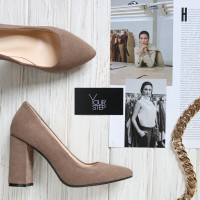 Замшеві туфлі-човники кольору капучино Арт. 35-1/44Ок