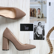 Замшеві туфлі-човники кольору капучино Арт. 35-1/44Ок