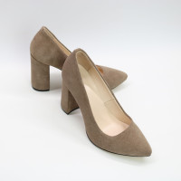 Замшеві туфлі-човники кольору капучино Арт. 35-1/44Ок