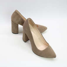 Замшеві туфлі-човники кольору капучино Арт. 35-1/44Ок