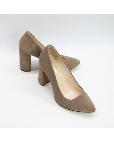 Замшеві туфлі-човники кольору капучино Арт. 35-1/44Ок