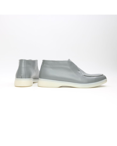 Високі лофери із сірої шкіри Арт. 156-4