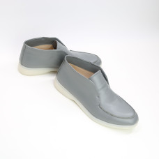 Високі лофери із сірої шкіри Арт. 156-4