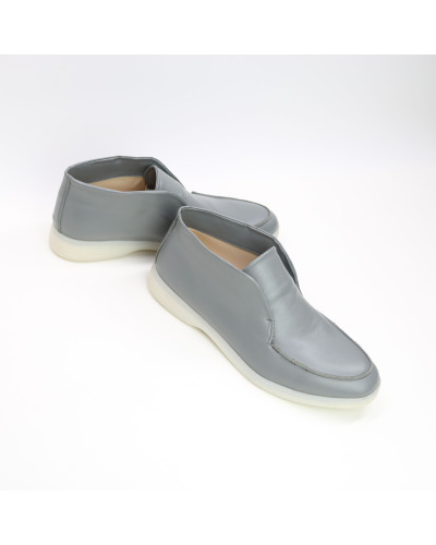 Високі лофери із сірої шкіри Арт. 156-4