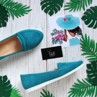 Балетки з блакитної замші Арт. 16-3VG