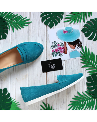 Балетки з блакитної замші Арт. 16-3VG
