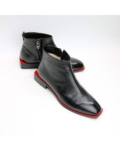 Ботинки из черного наплака с квадратным носом Арт. 105-4