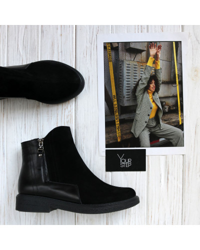 Ботинки черного цвета со змейками Арт. 12-21(Sn4) 