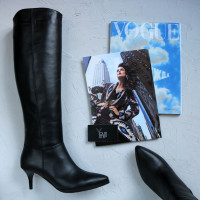 Класичні шкіряні чоботи на шпильці Арт. 657-14/36