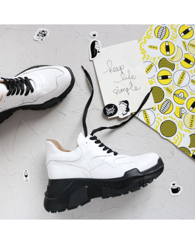 Білі кросівки на масивній підошві Арт. 218-1/21950