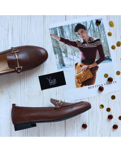 Лофери із рудої шкіри Арт. 156-1Hill-2578