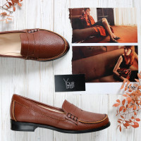 Мокасины из рыжей кожи флотар Арт. 05-10(Mar4)