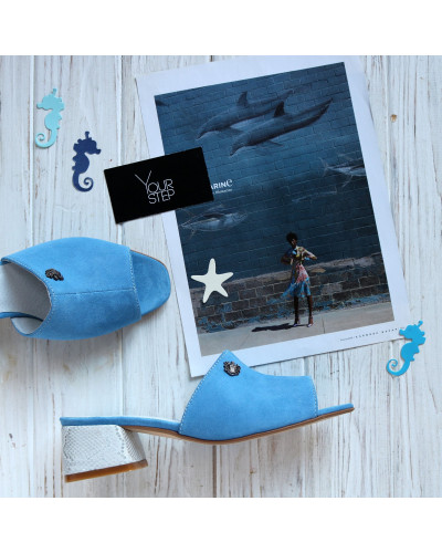 Мюлі із натуральної замші Арт. 456-2/53Ок