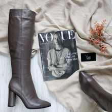 Кожаные сапоги на каблуке Арт. 35-11/44Ок