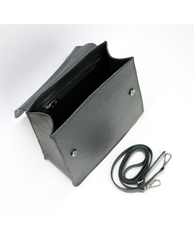 Шкіряна сумка чорного кольору Арт. YS-1001