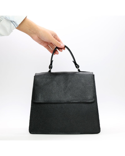 Шкіряна сумка чорного кольору Арт. YS-1001