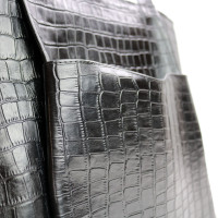 Сумка-шопер з чорної шкіри під рептилію Арт. YS-6072