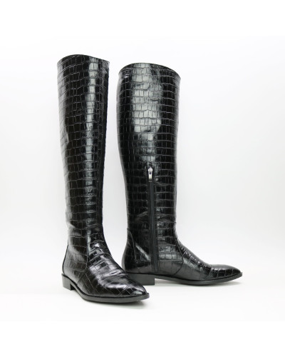 Високі чоботи під рептилію Арт. 104-5