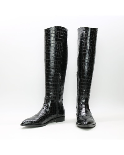 Високі чоботи під рептилію Арт. 104-5