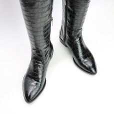 Високі чоботи під рептилію Арт. 104-5