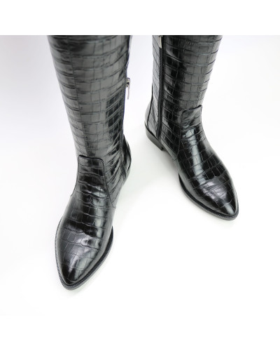 Високі чоботи під рептилію Арт. 104-5