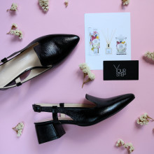 Лакові чорні босоніжки з гострим носом Арт. 457-6/53Ок