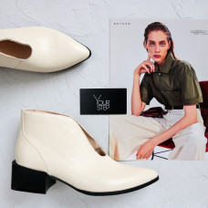 Ботильоны из бежевой кожи флотар  Арт. 457-8/56