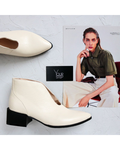 Ботильоны из бежевой кожи флотар  Арт. 457-8/56