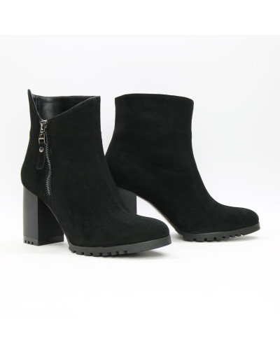 Ботильоны из черного велюра  Арт. 52-5