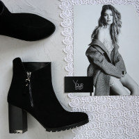 Ботильоны из черного велюра  Арт. 52-5